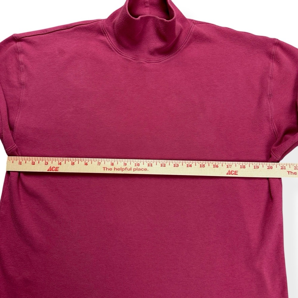 Vintage Eddie Bauer Men's Mock Turtleneck Pullover Shirt Size‎ L Pink Red Cotton - Picture 8 of 12